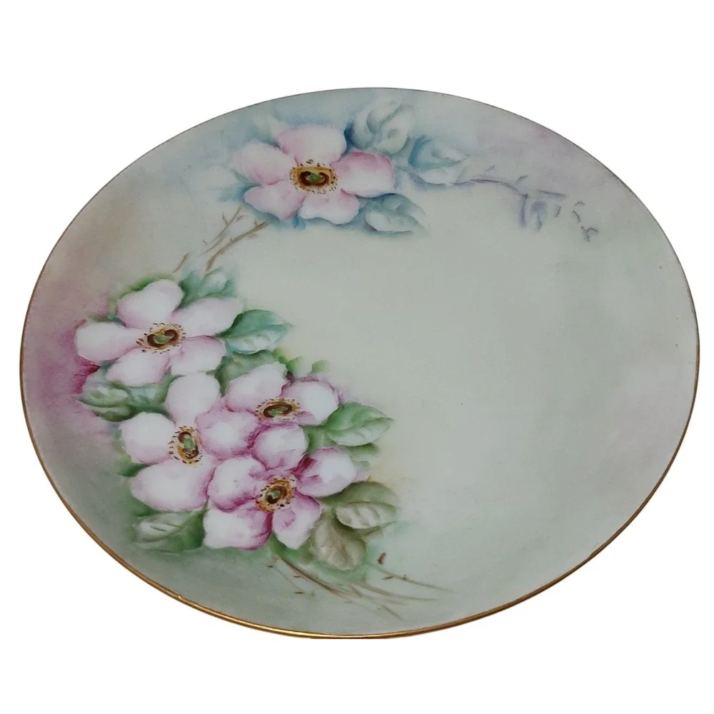 Rosenthal Kronach Dessert‎ Plate Floral Gold Rim Hand Painted Antique Six Inches